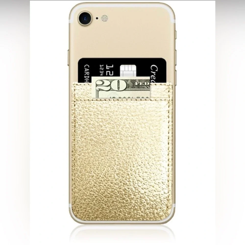 NEW IN BOX iDecoz Gold Phone Pocket ~ Peel and stick ~ Adhesive 💛